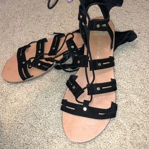 Dolce vita suede black gladiator sandals.